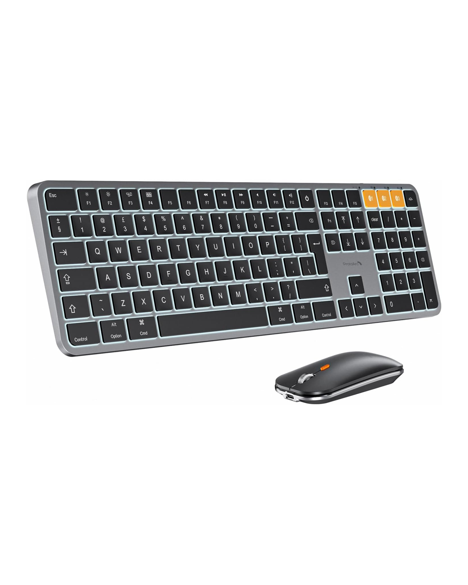 KM100-A beleuchtetes Slim Keyboard & Maus Combo für Mac (DE Layout)