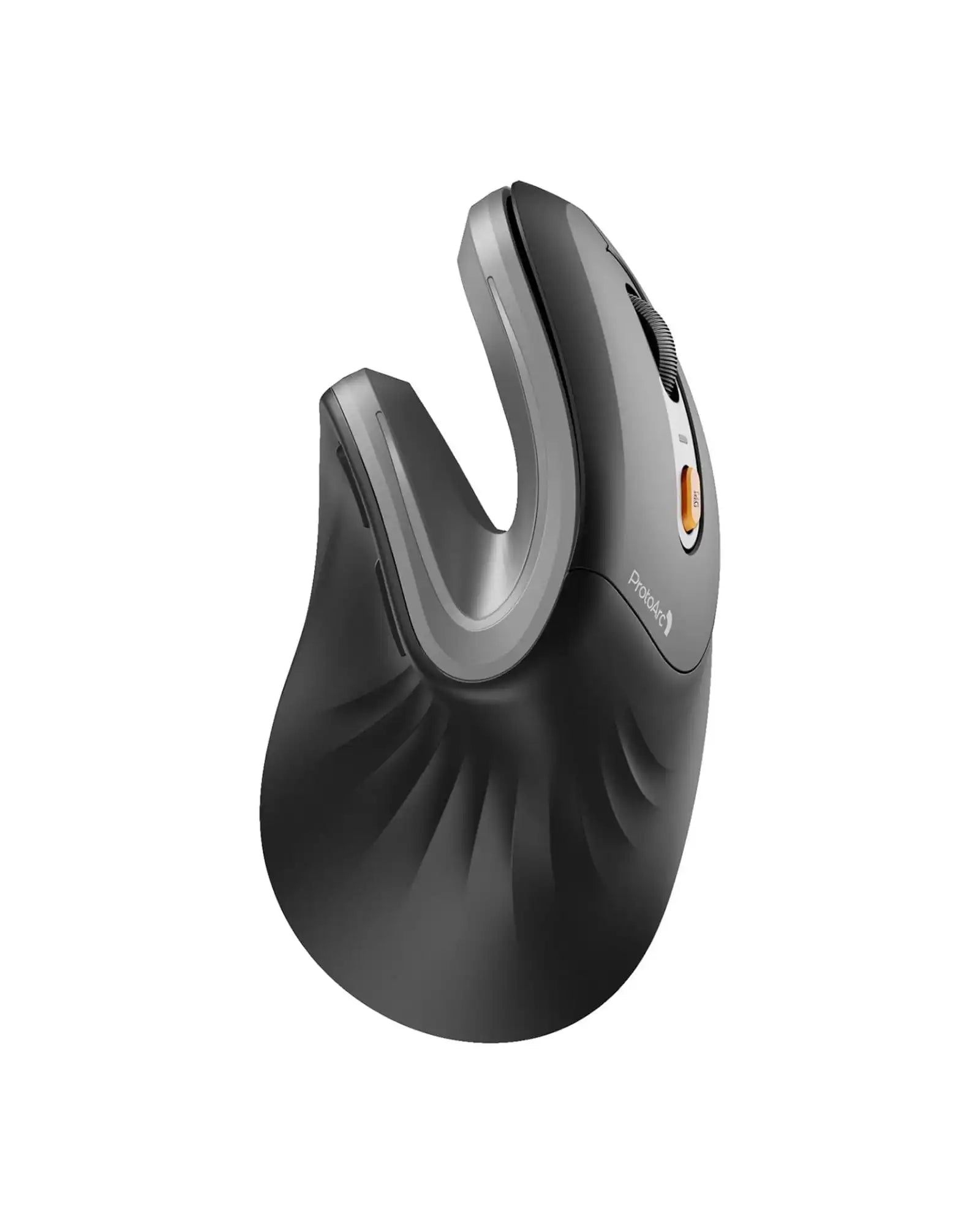 ProtoArc EM11 NL ergonomic vertical mouse in dark gray with scroll wheel and DPI button