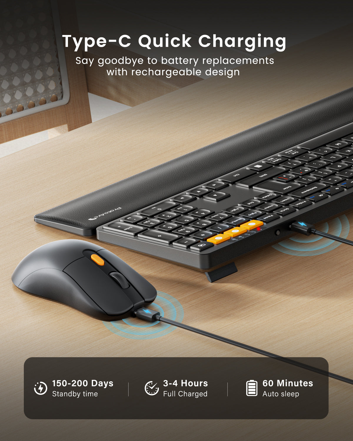 KM60 Wireless Keyboard & Mouse Combo (UK Layout)