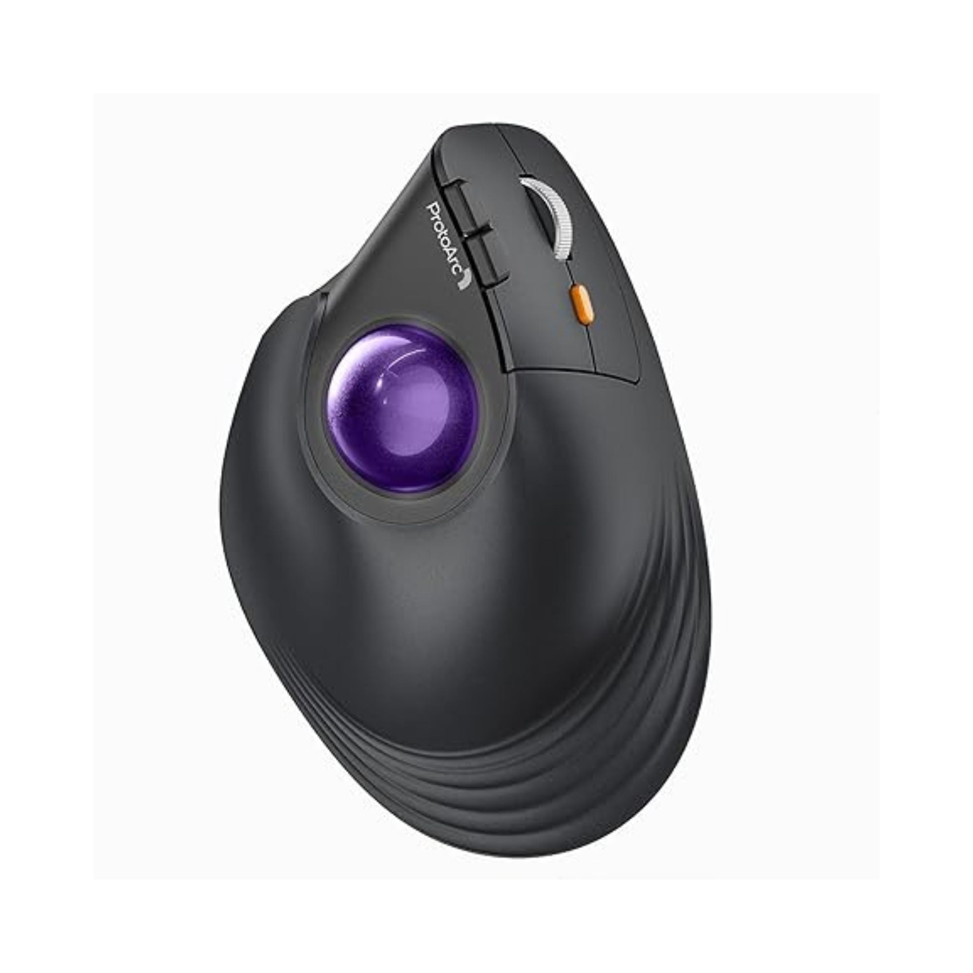 EM05 NL Ergonomic Vertical Trackball Mouse with purple ball and scroll wheel