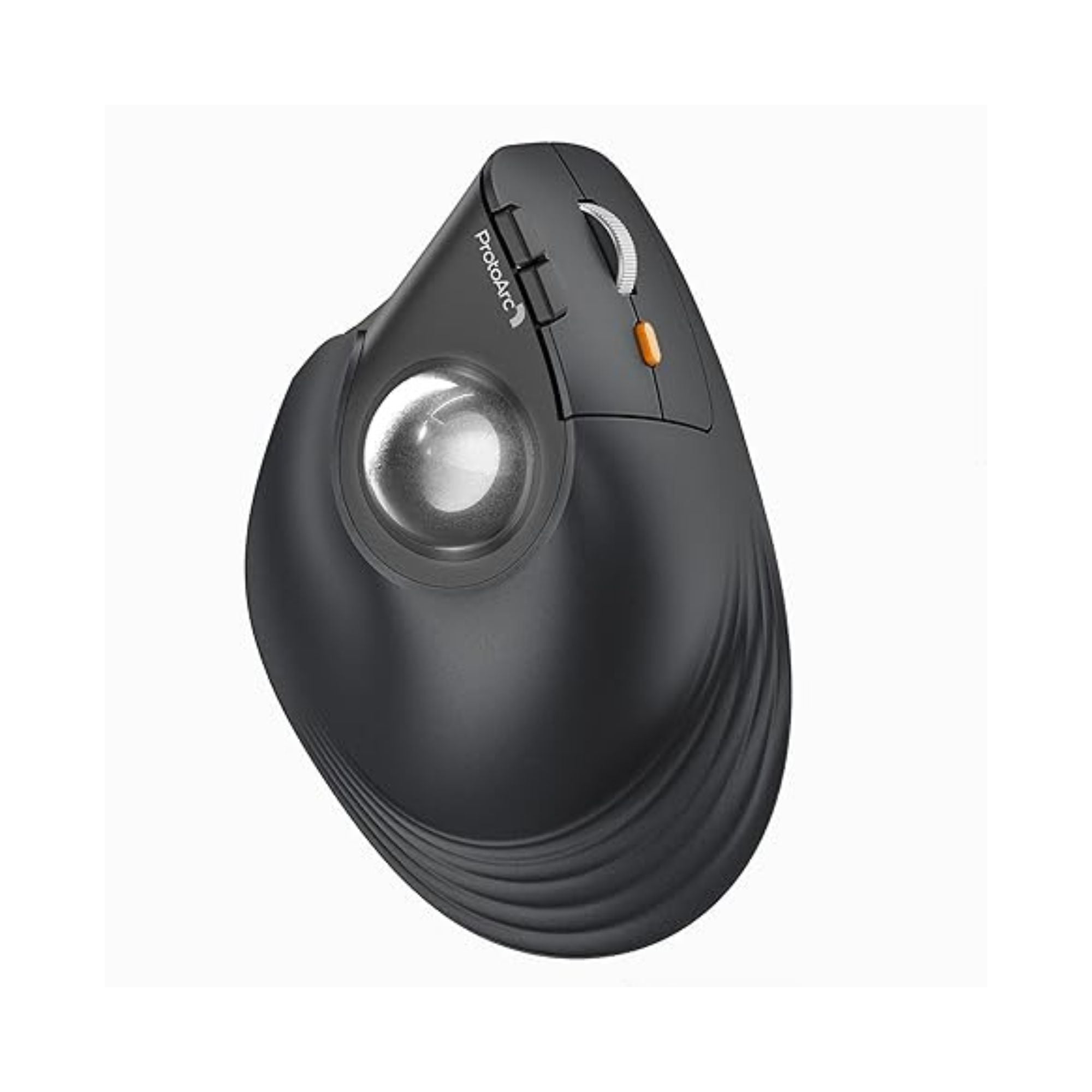 ProtoArc EM05 NL ergonomic vertical wireless trackball mouse with silver trackball and scroll wheel