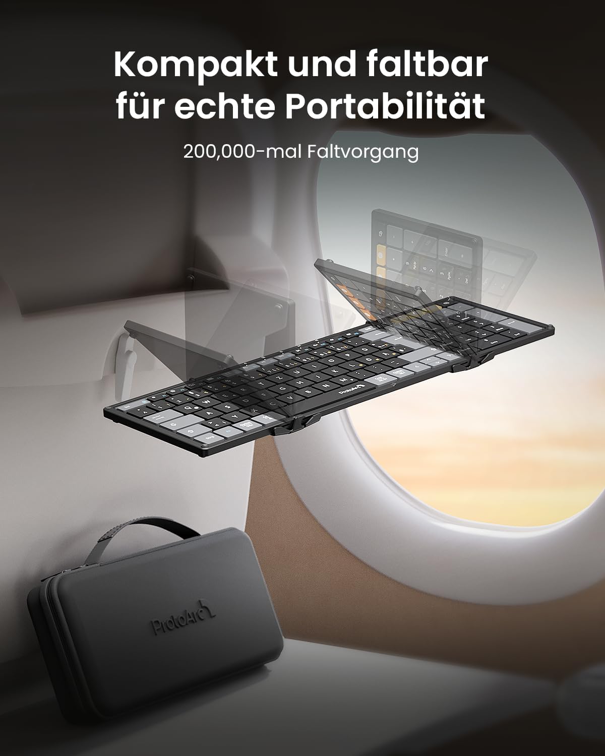 XKM01 CaseUp faltbare Tastatur & Maus & Ständer Combo (DE Layout)