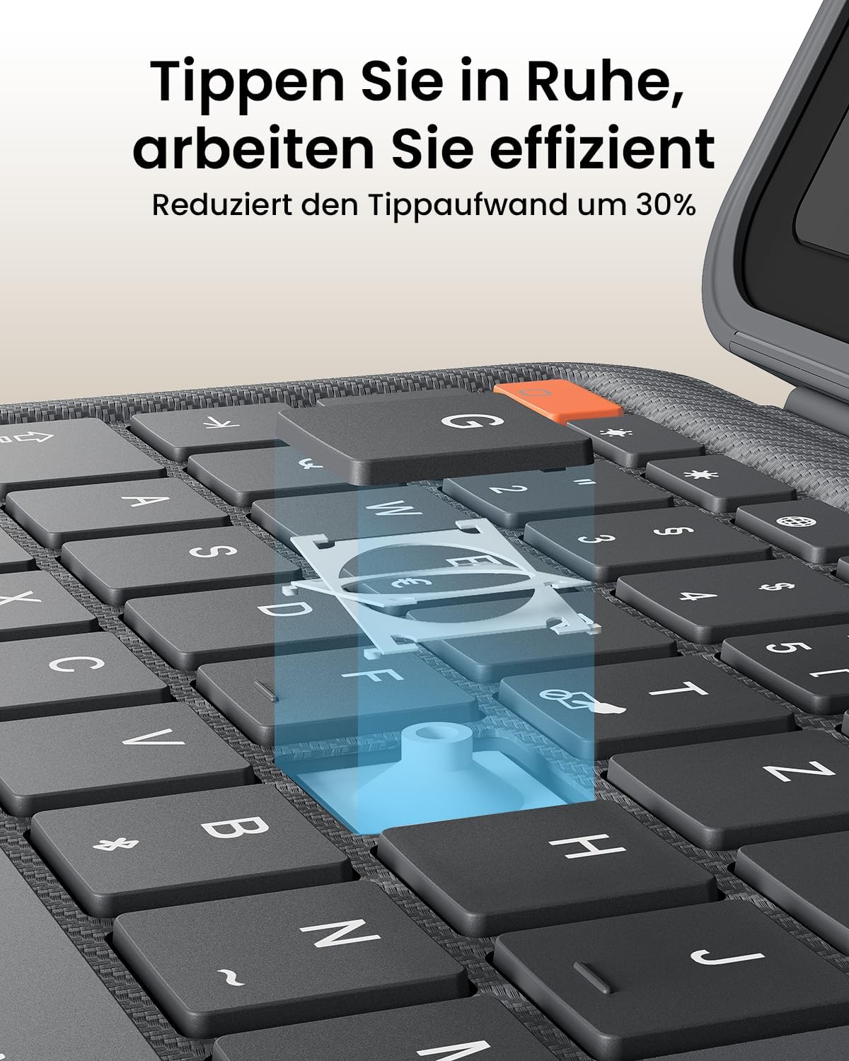 ProtoArc TK500 Case with Keyboard iPad Air 11 M3/M2, Magnetic QWERTZ DE | Clickable Trackpad, for iPad Pro 11, FR4 Plate, Apple Pencil Holder, 4 Modes, Grey