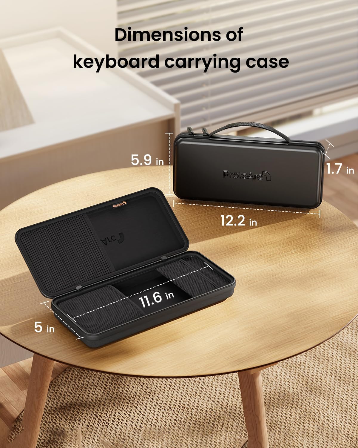 ProtoArc Travel Foldable Keyboard Case, Hard Shell Portable Keyboard Carrying Cases, Compatible with Foldable Keyboards XK01/XK01 TP/XK01 Plus & Keyboard Mouse Combo XKM01, Only Case