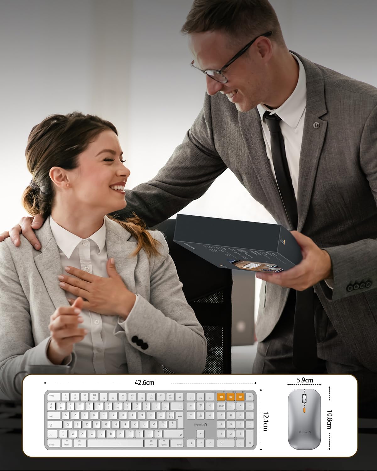KM100-A Ensemble clavier et souris fins rétroéclairés pour Mac (Disposition FR)
