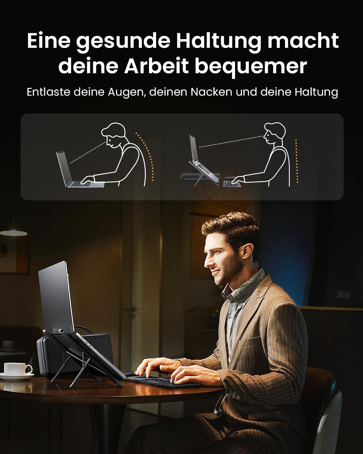 XKM01 CaseUp faltbare Tastatur & Maus & Ständer Combo (DE Layout)