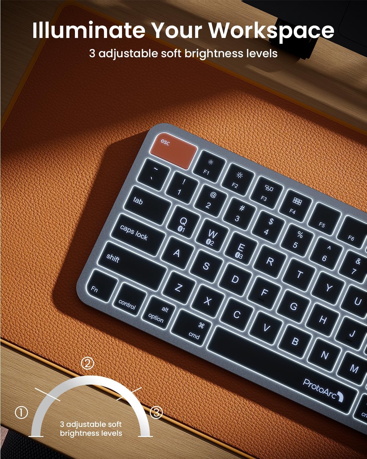 K90-A Compact Backlit Bluetooth Keyboard for Mac