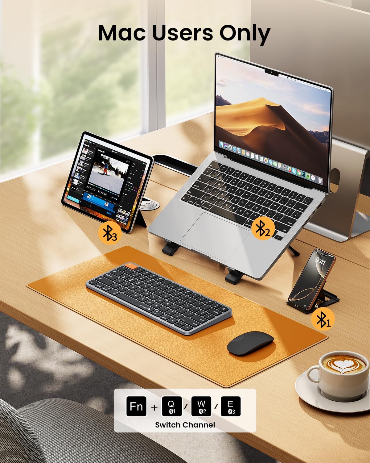 K90-A Compact Backlit Bluetooth Keyboard for Mac