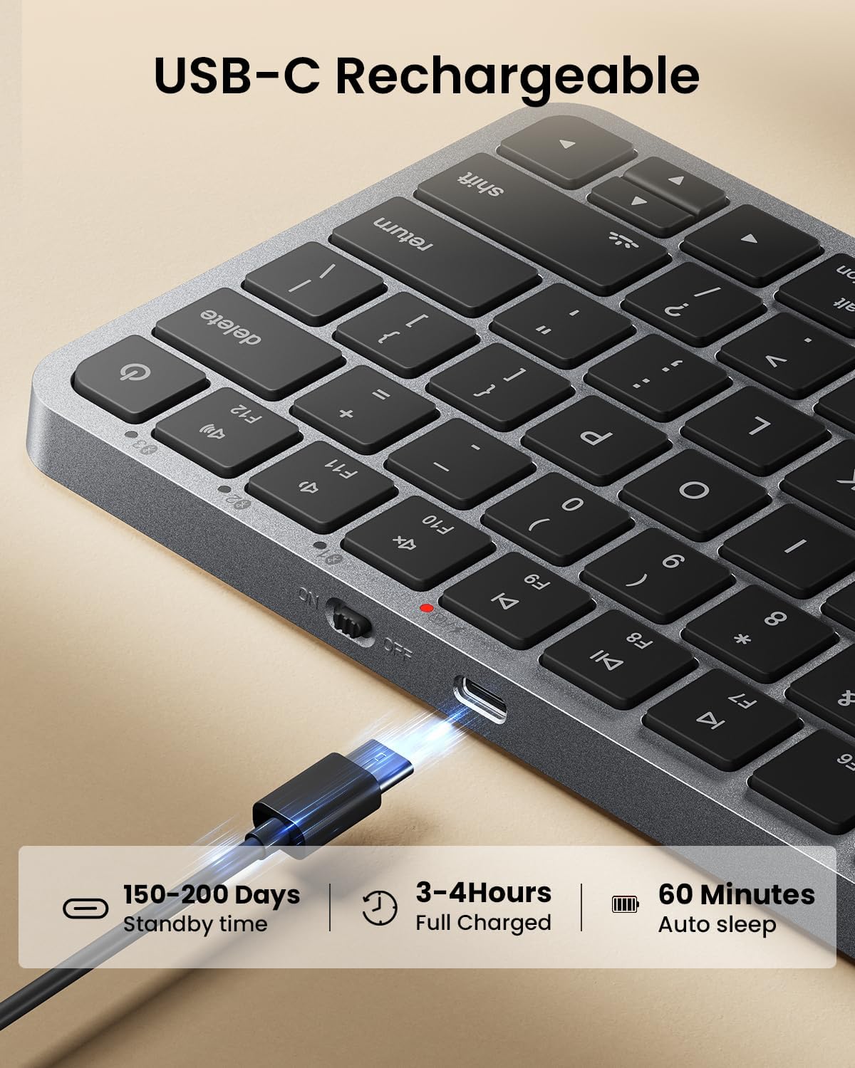 K90-A Compact Backlit Bluetooth Keyboard for Mac