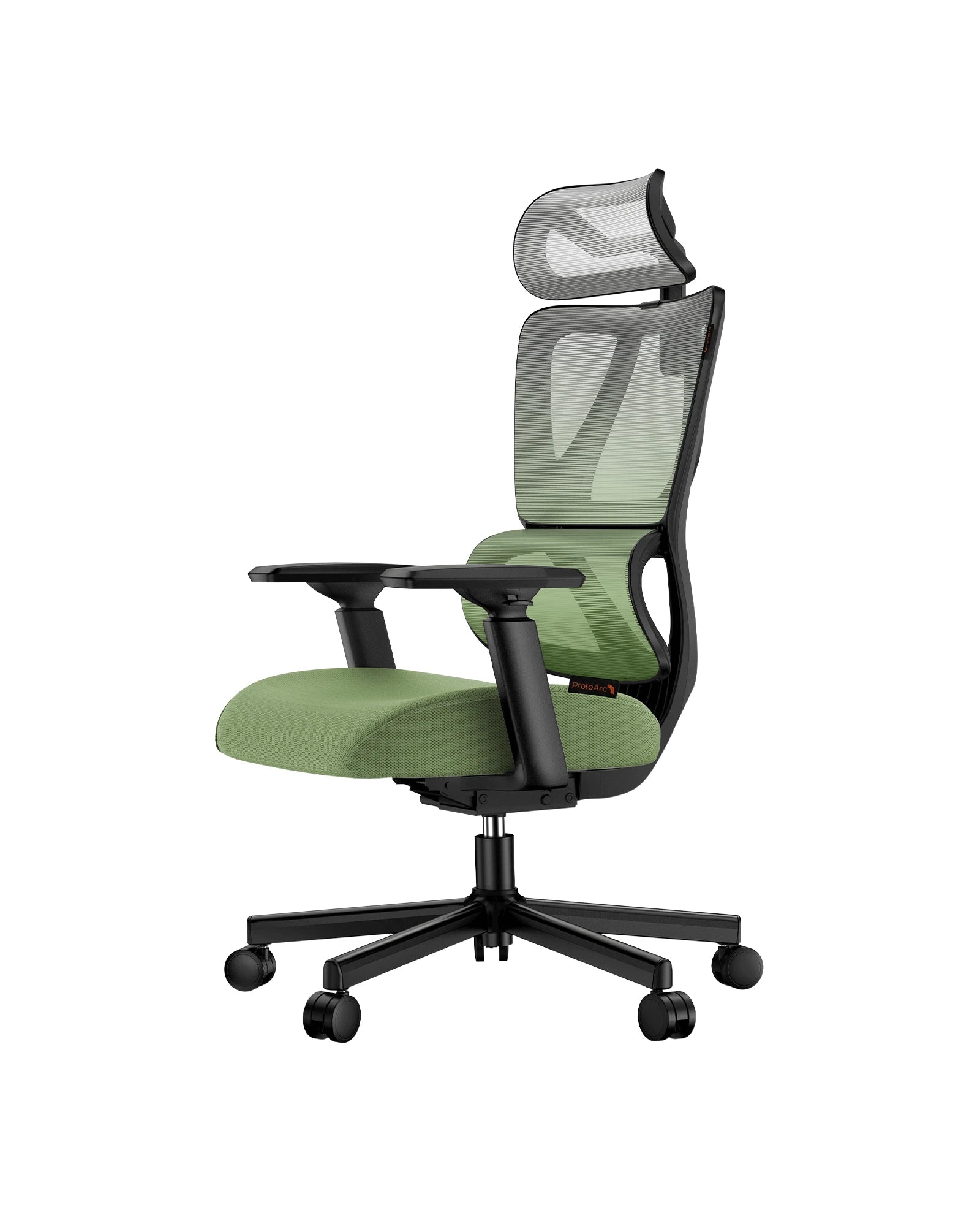 EC100 Ergonomic Mesh Office Chair in gradient green with adjustable armrests and headrest.