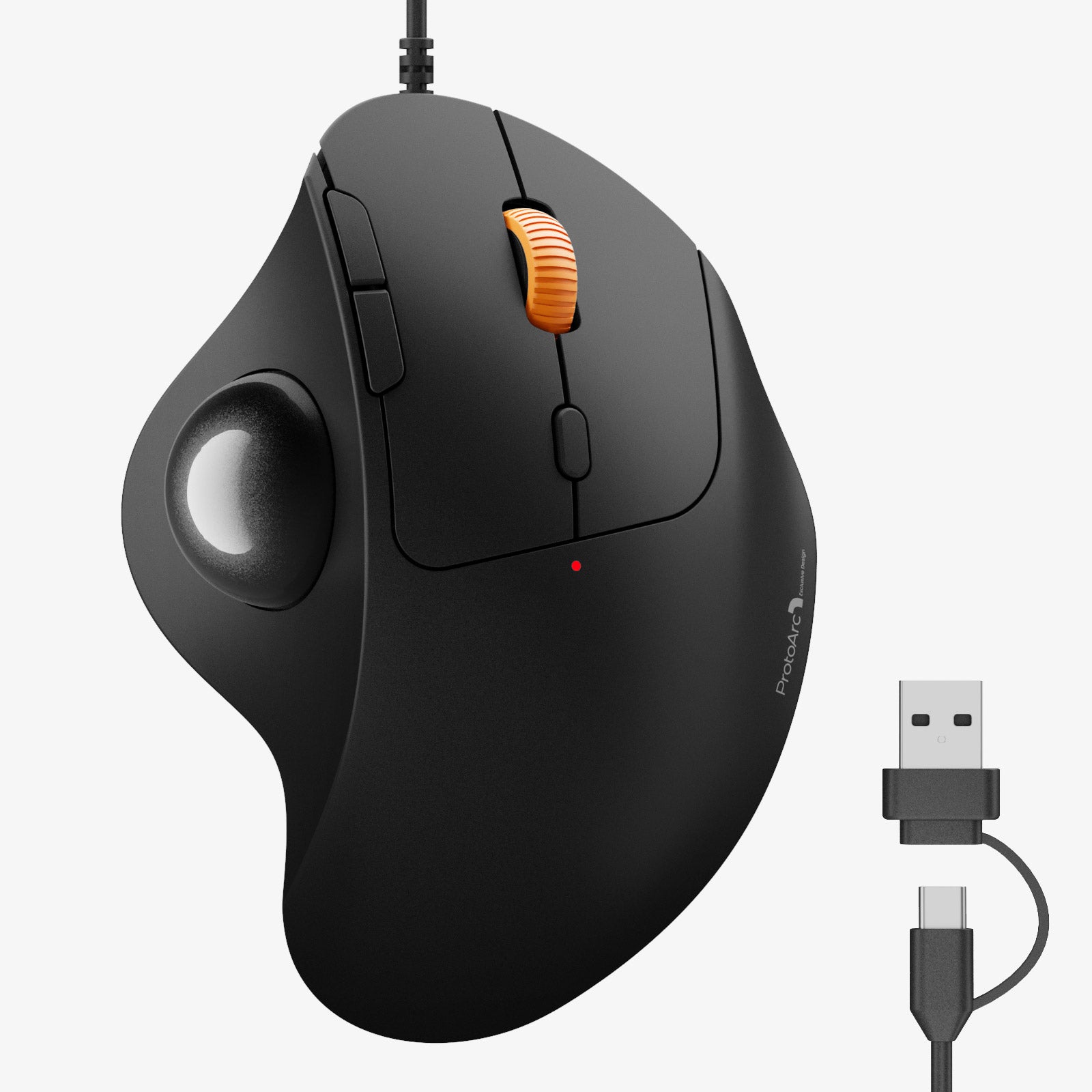 ProtoArc® EM04 Wired Ergonomic Trackball Mouse
