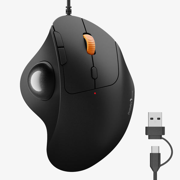 EM04 Wired Ergonomic Trackball Mouse