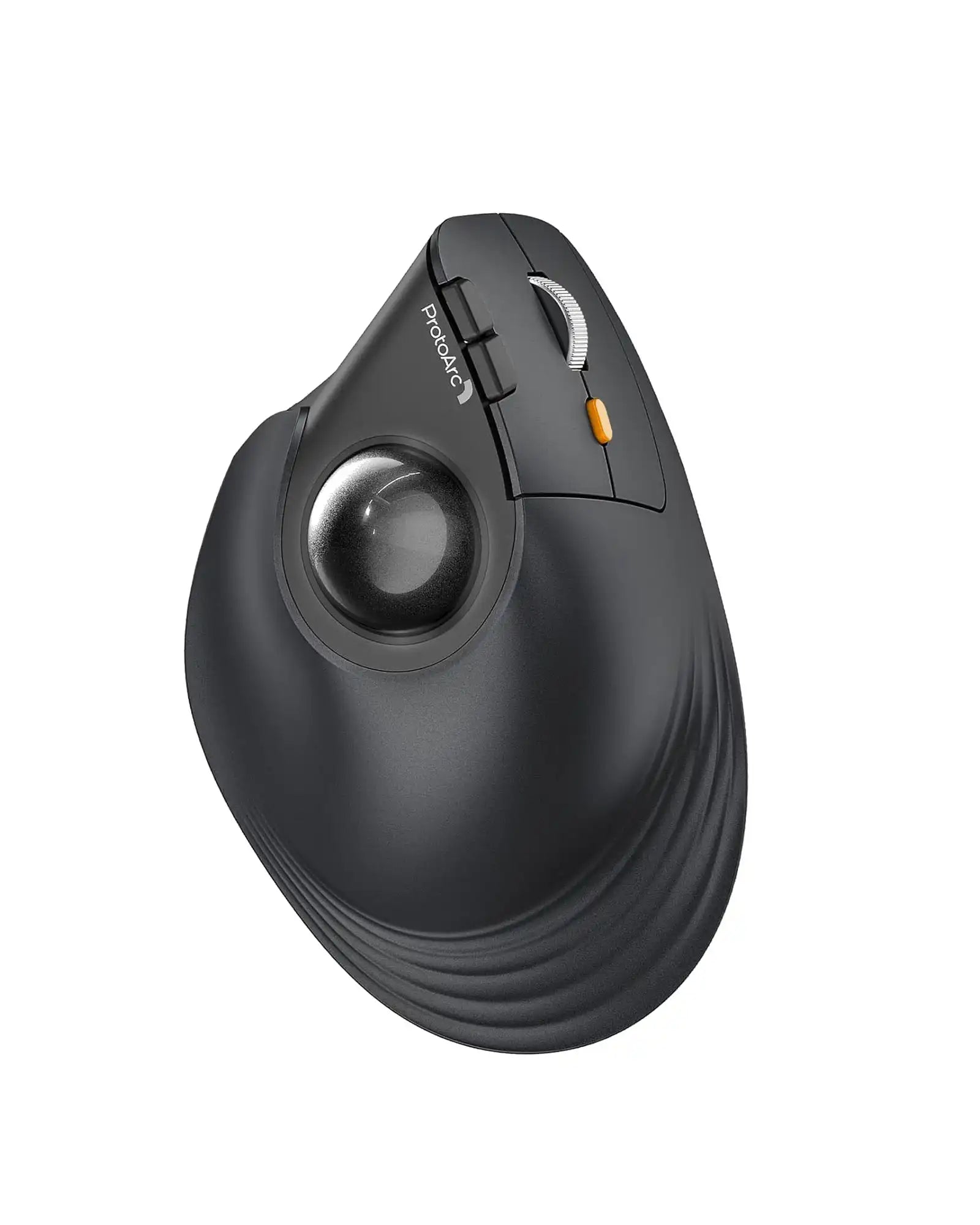 ProtoArc EM05 NL black ergonomic vertical wireless trackball mouse with 360-degree ball and scroll wheel