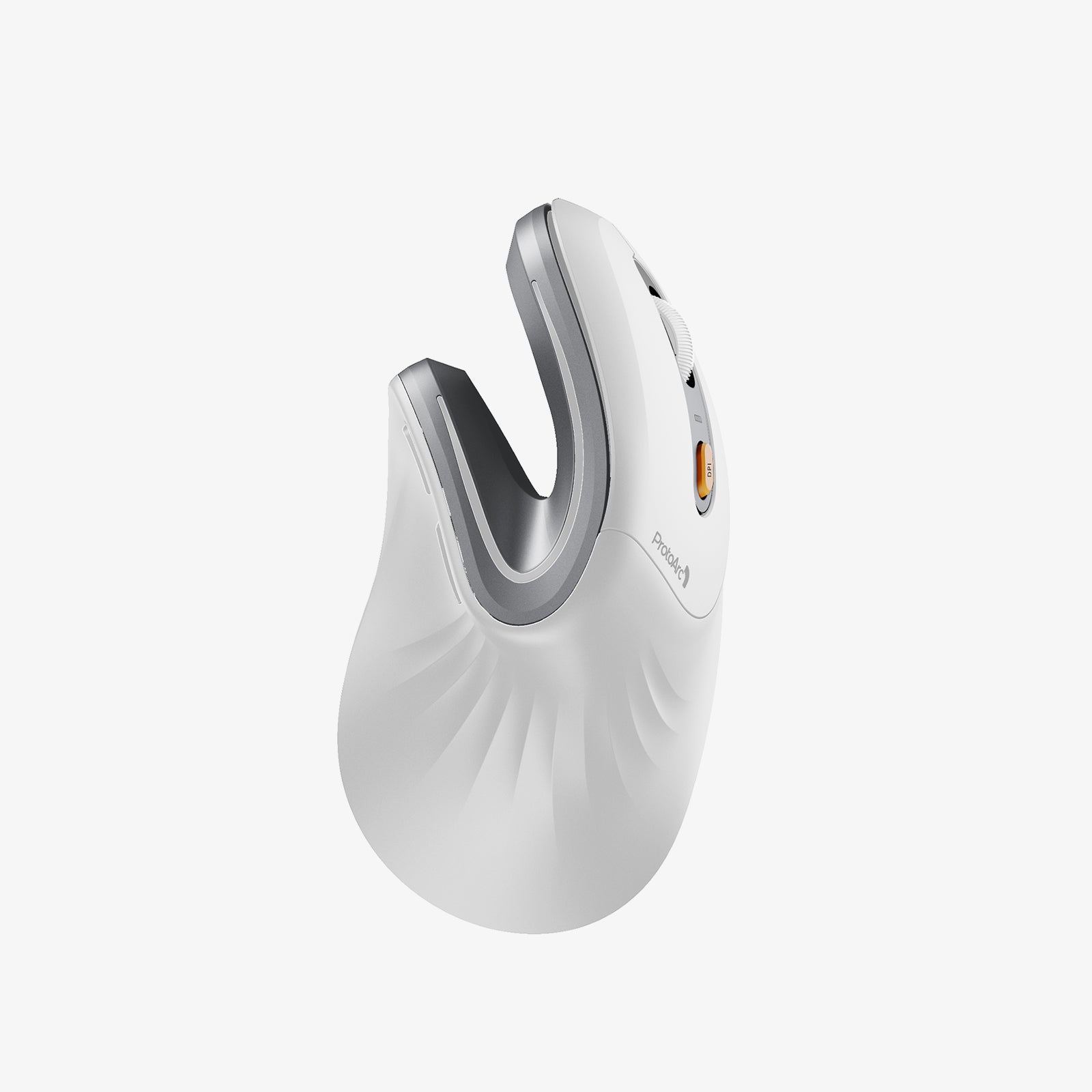 White EM11 NL Bluetooth Ergonomic Vertical Mouse with ProKarc branding and DPI button.