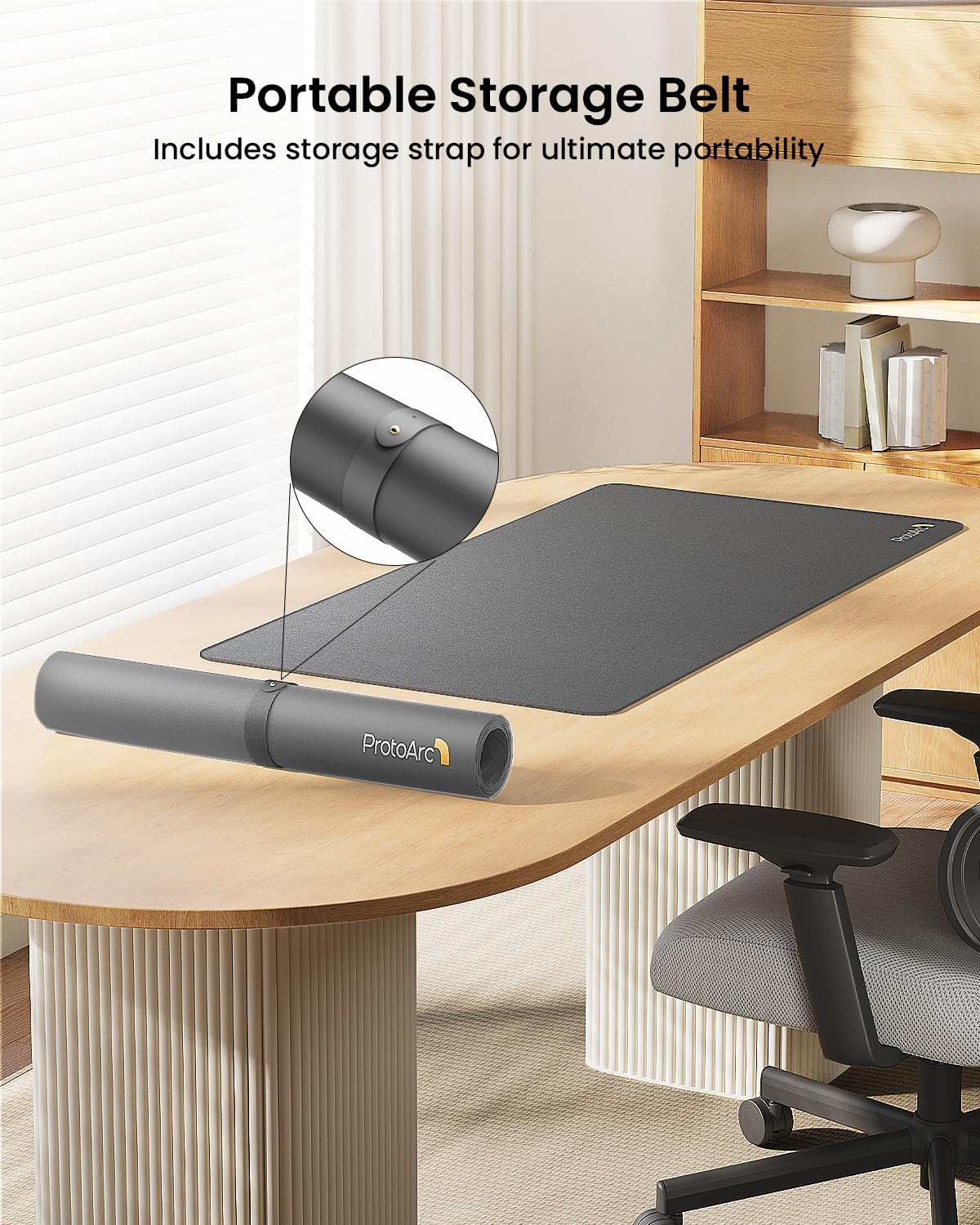 ProtoArc MP10 Leather Desk Mat, Large Mouse Pad 31.5x15.8 inch, Non-Slip PU Leather Desk Pad