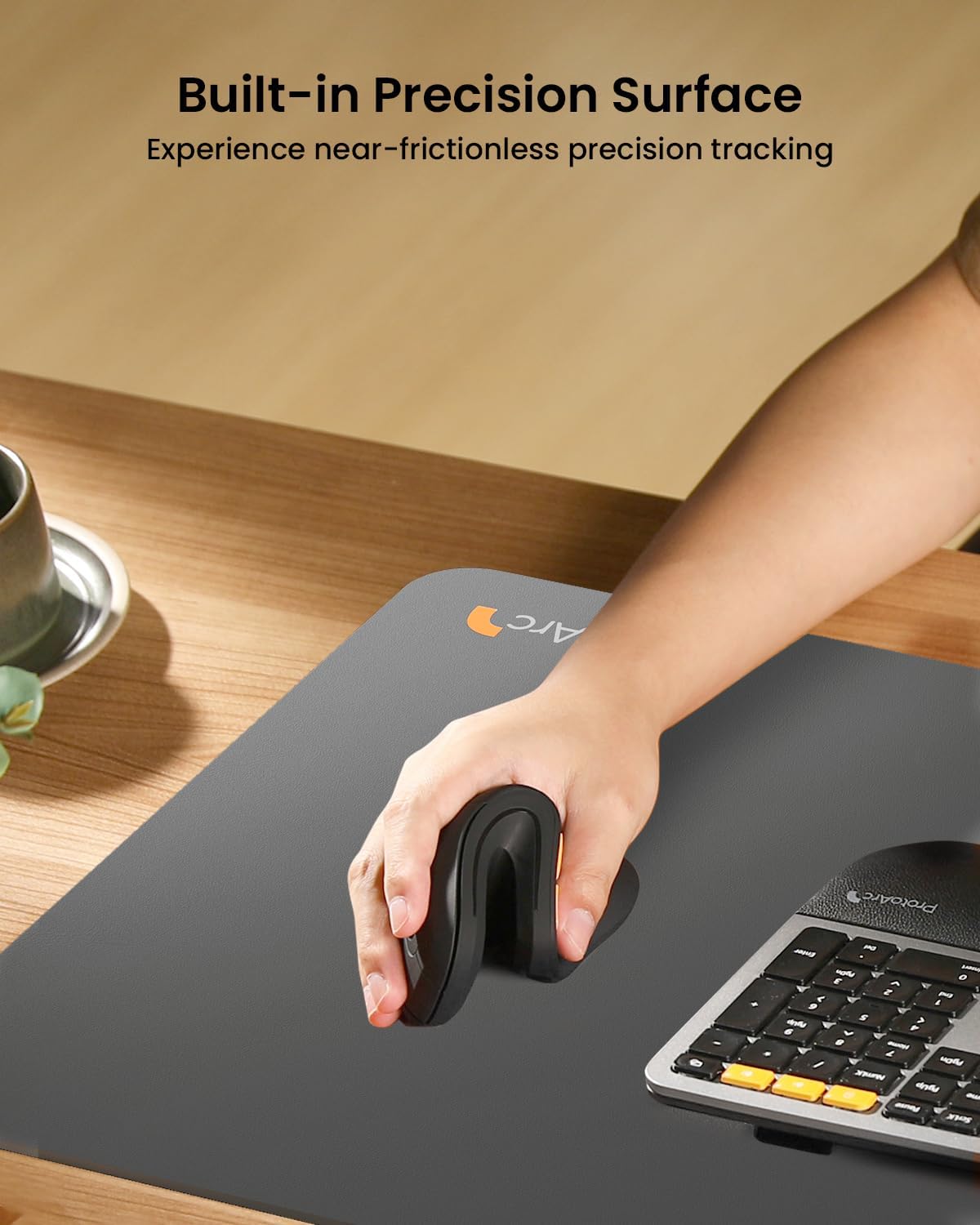 ProtoArc MP10 Leather Desk Mat, Large Mouse Pad 31.5x15.8 inch, Non-Slip PU Leather Desk Pad