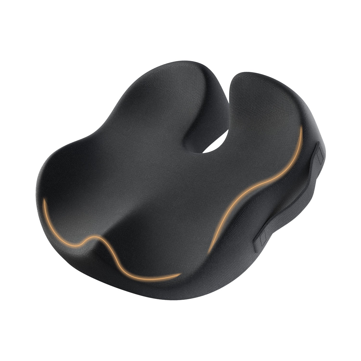 Black SC Butterfly ergonomic seat cushion with memory foam and pressure relief contours.