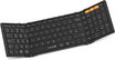 XK01 Tri-Fold Bluetooth Keyboard with UK layout, black, featuring orange accent keys and ProtoArc logo.