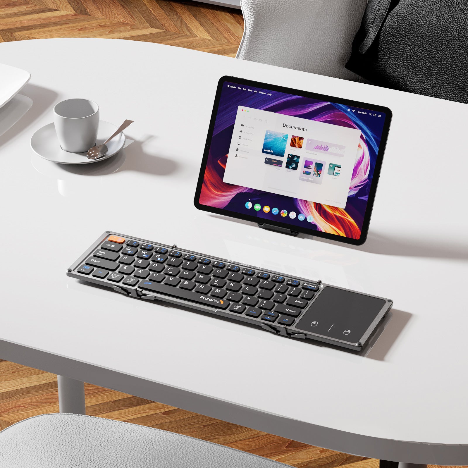 ProtoArc® XK02 Foldable Bluetooth Keyboard with Touchpad
