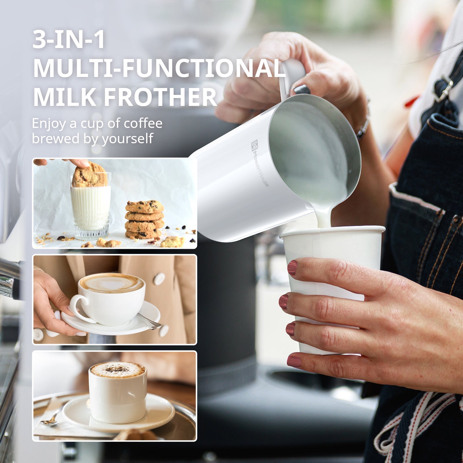 3-in-1 Milk Frother Home Barista Coffee Essential – ProtoArc