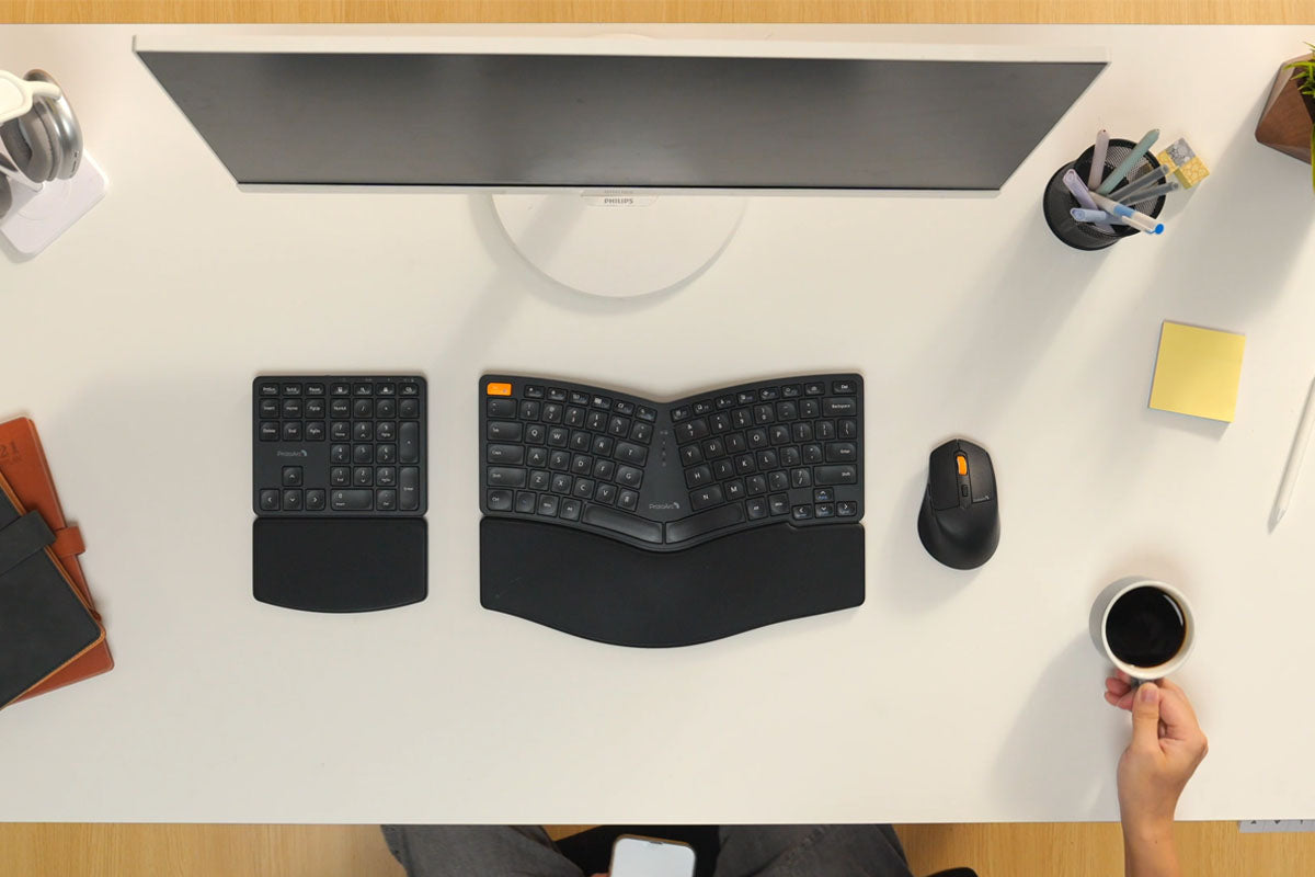 Keyboard Control Guide Ergonomic Keyboard Positioning Guide | ProtoArc