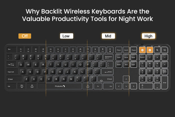 Backlit Wireless Keyboards for Night Work | ProtoArc