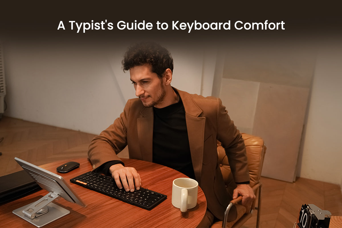Scissor switch mechanism and key travel diagram on an ergonomic keyboard.