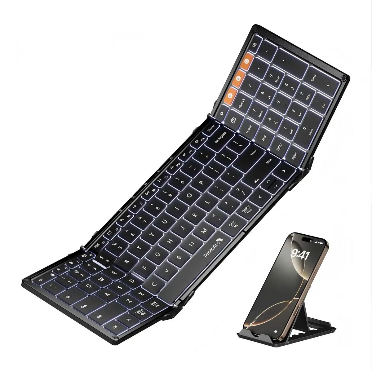 XK01 Plus - Backlit Portable Tri-Fold Keyboard - ProtoArc