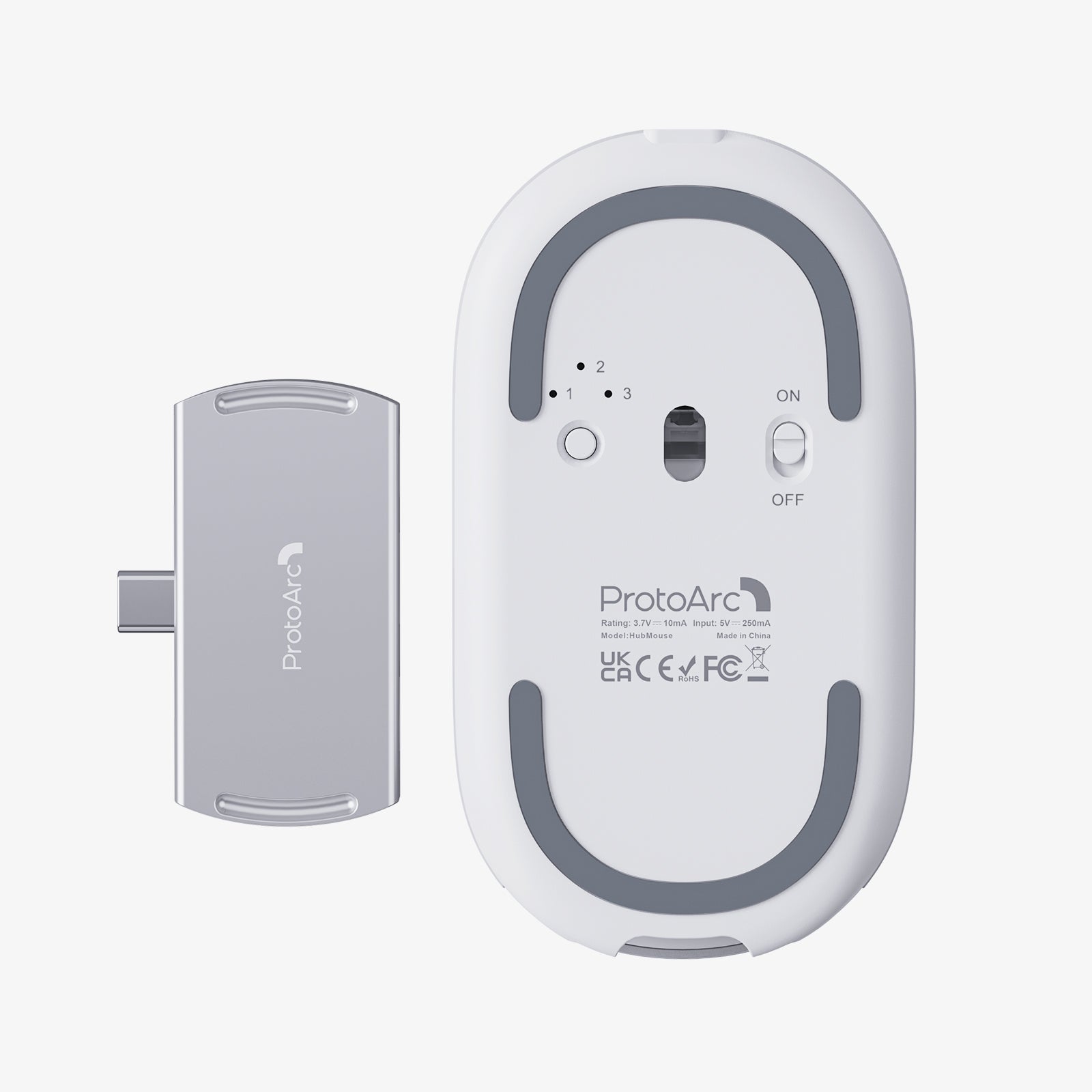ProtoArc® Wireless Rechargeable 2 in 1 Hub Mouse ProtoArc® Wireless Rechargeable 2 in 1 Hub Mouse