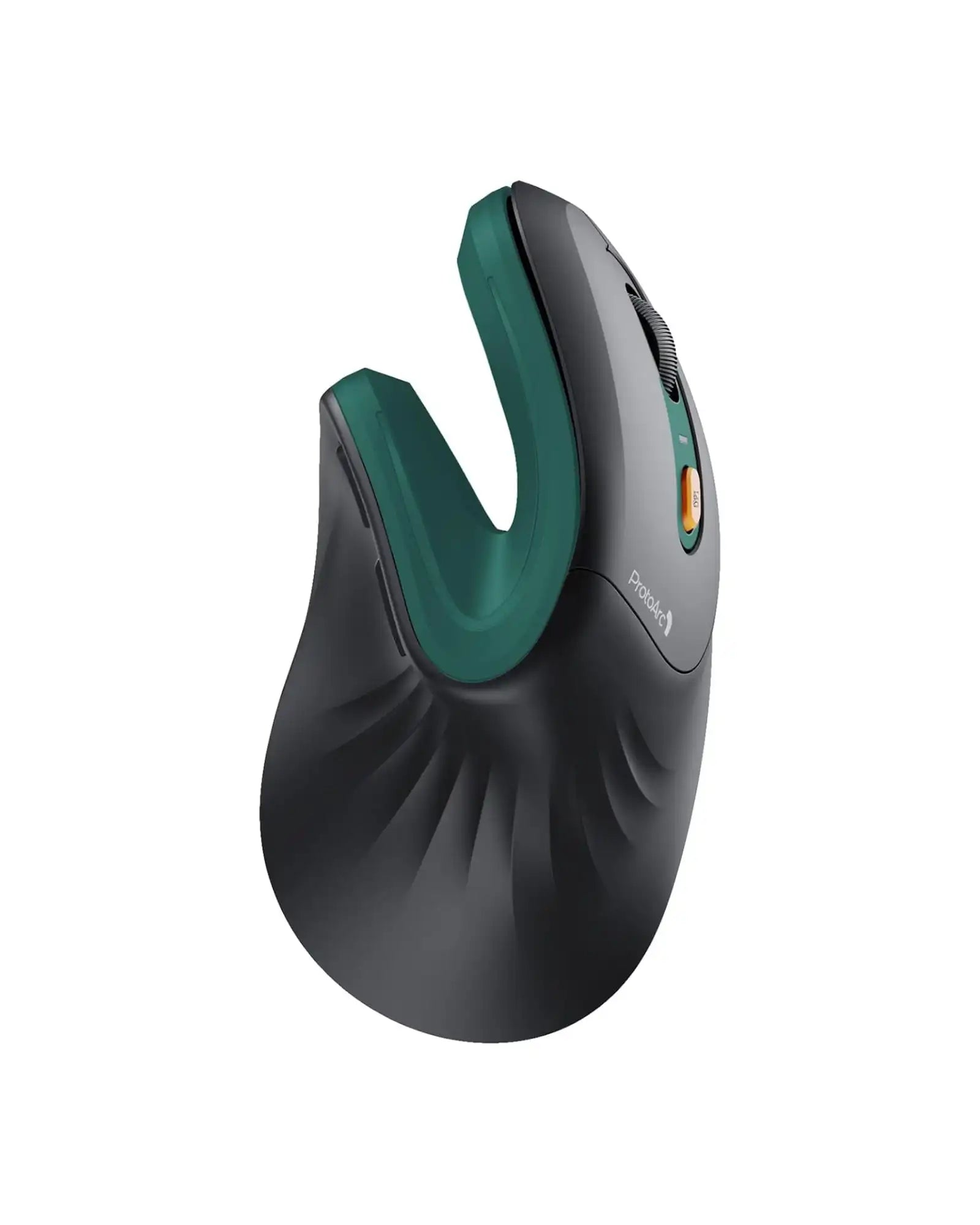 ProtoArc EM11 NL black ergonomic vertical mouse with teal grip and scroll wheel