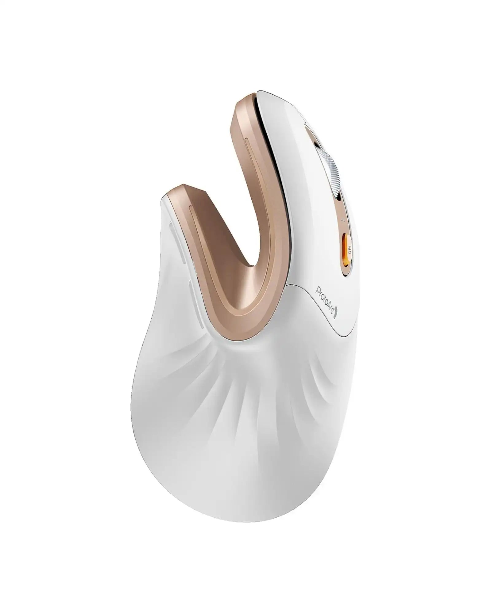 ProtoArc EM11 NL white and gold ergonomic vertical mouse with DPI button
