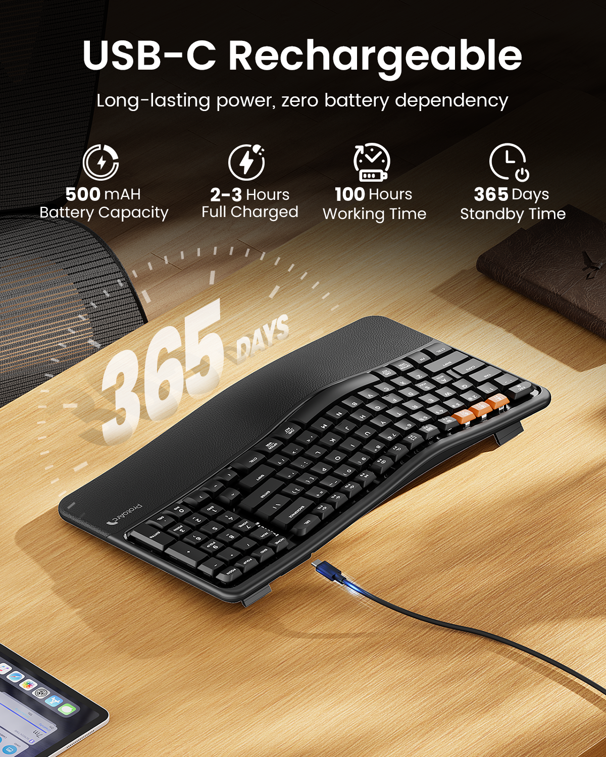 EK02 Wave Keys Ergonomic Keyboard