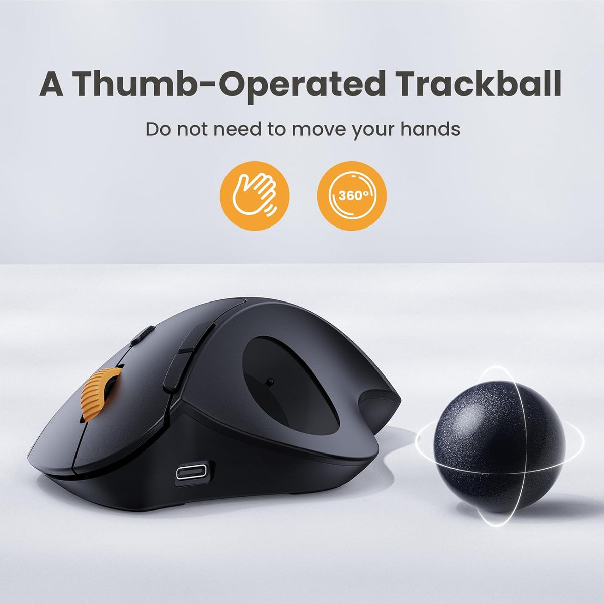 EM04 - Ergonomic Trackball Mouse - ProtoArc