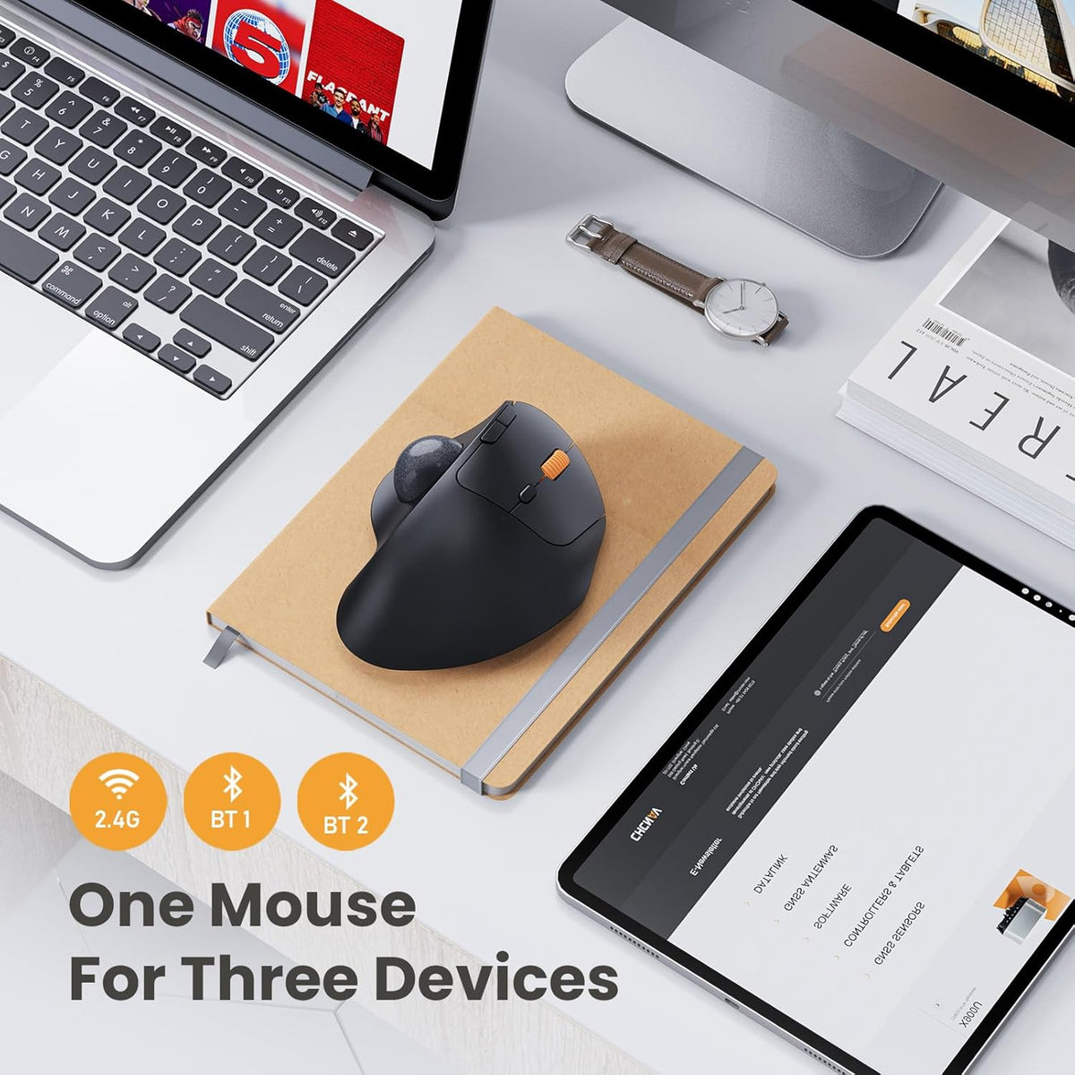 EM04 - Ergonomic Trackball Mouse - ProtoArc