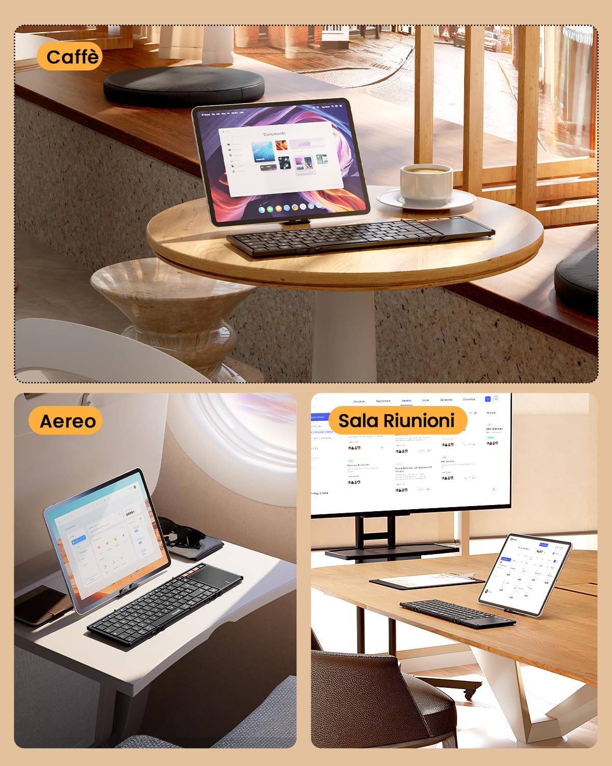 Tastiera Pieghevole XK01 TP con Touchpad (Layout IT)