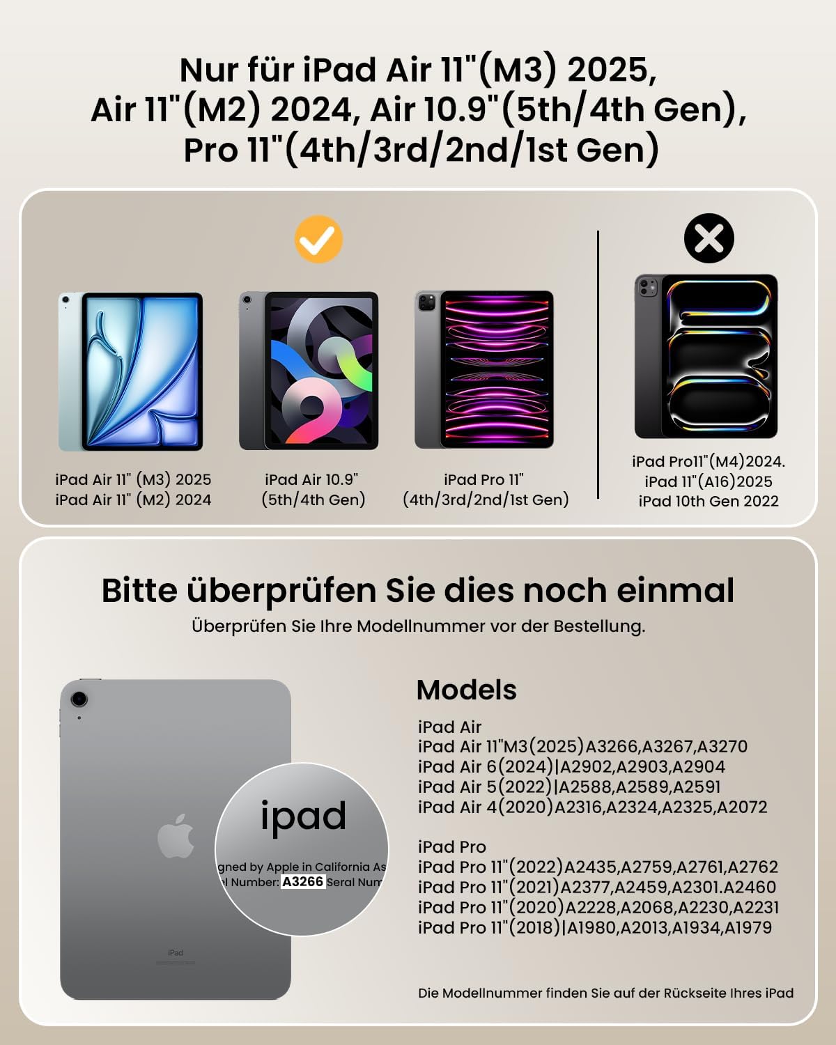 ProtoArc TK500 Case with Keyboard iPad Air 11 M3/M2, Magnetic QWERTZ DE | Clickable Trackpad, for iPad Pro 11, FR4 Plate, Apple Pencil Holder, 4 Modes, Grey
