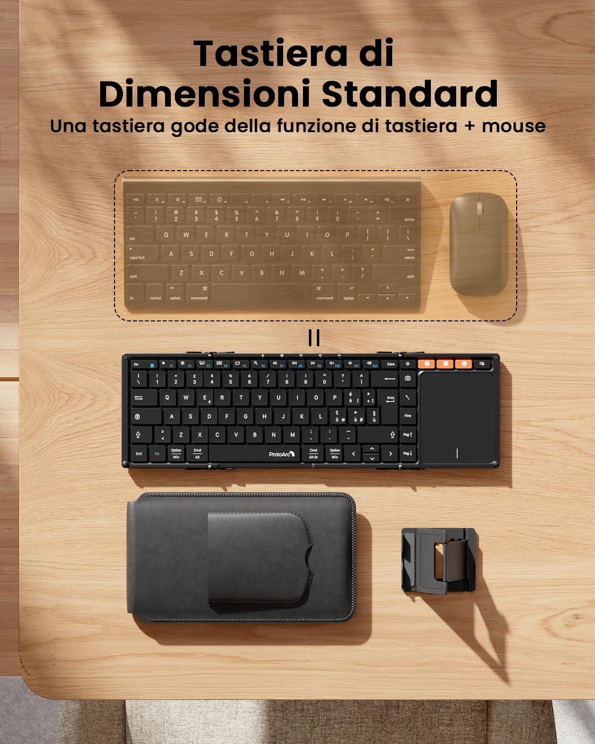 Tastiera Pieghevole XK01 TP con Touchpad (Layout IT)