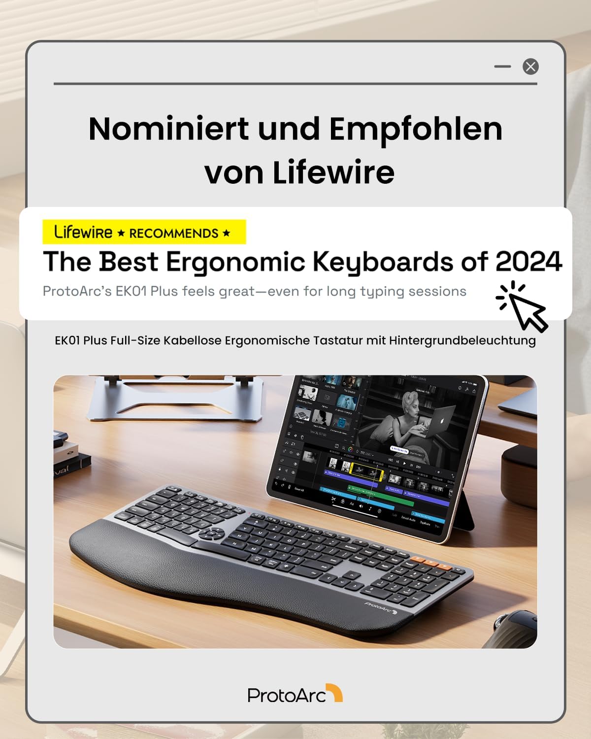 EK01 Plus Ergonomische Geteilte Tastatur (DE Layout)