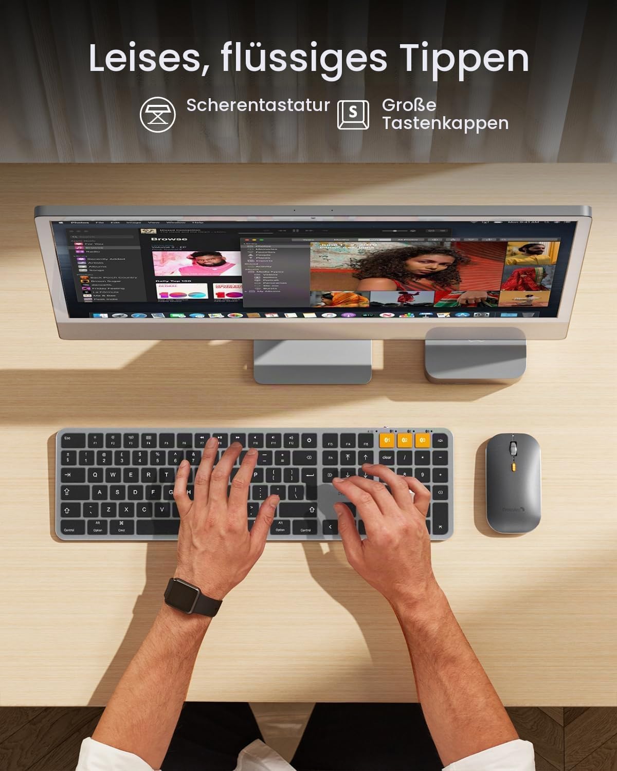 KM100-A beleuchtetes Slim Keyboard & Maus Combo für Mac (DE Layout)
