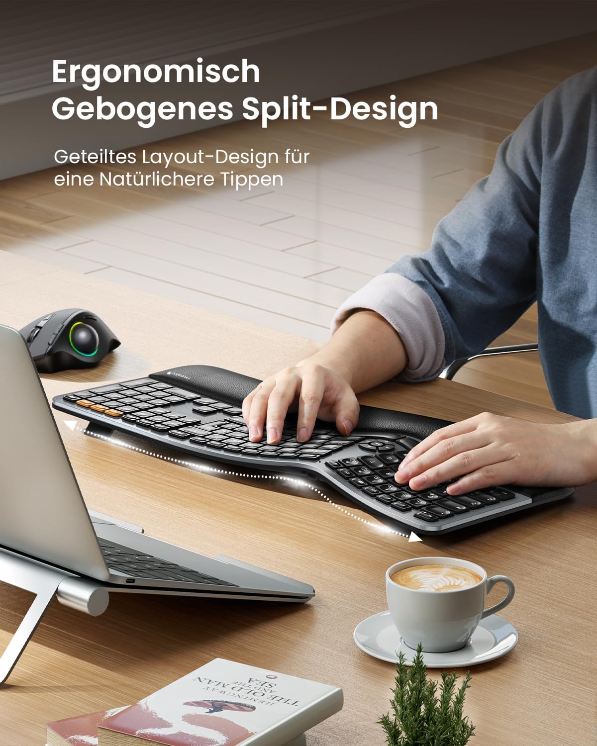 EK01 Plus Ergonomische Geteilte Tastatur (DE Layout)