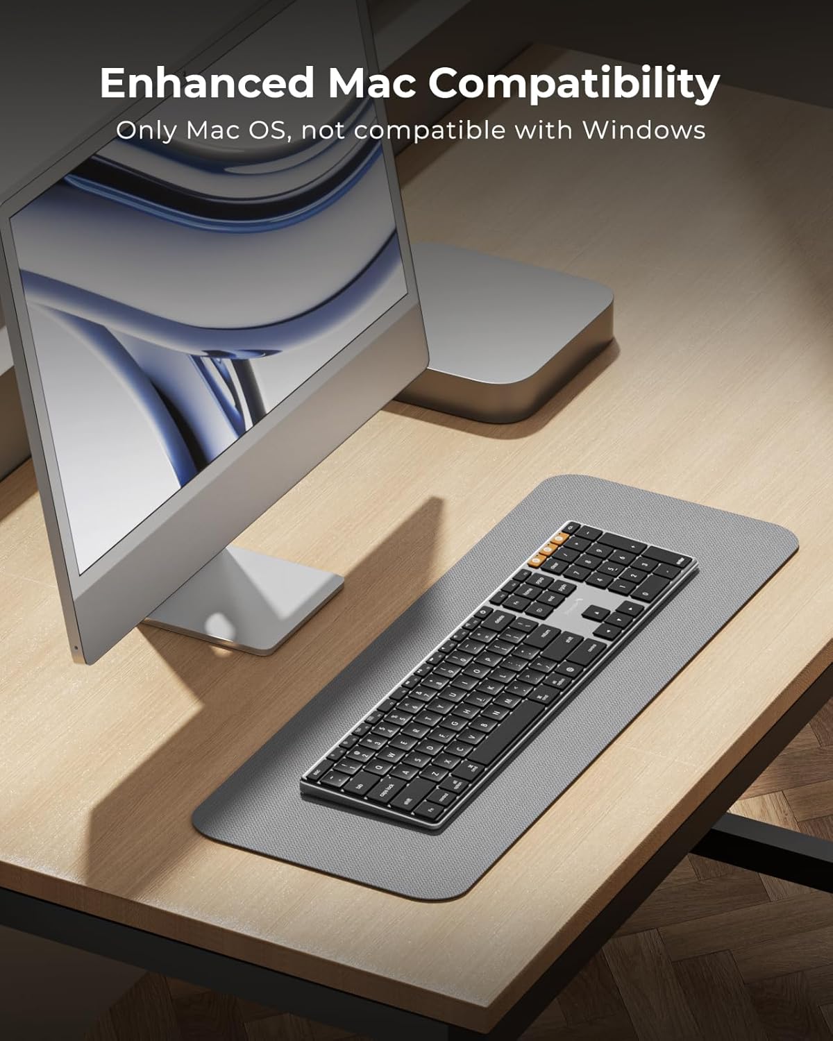 ProtoArc K110-A slim aluminum keyboard with enhanced Mac compatibility, only for Mac OS.