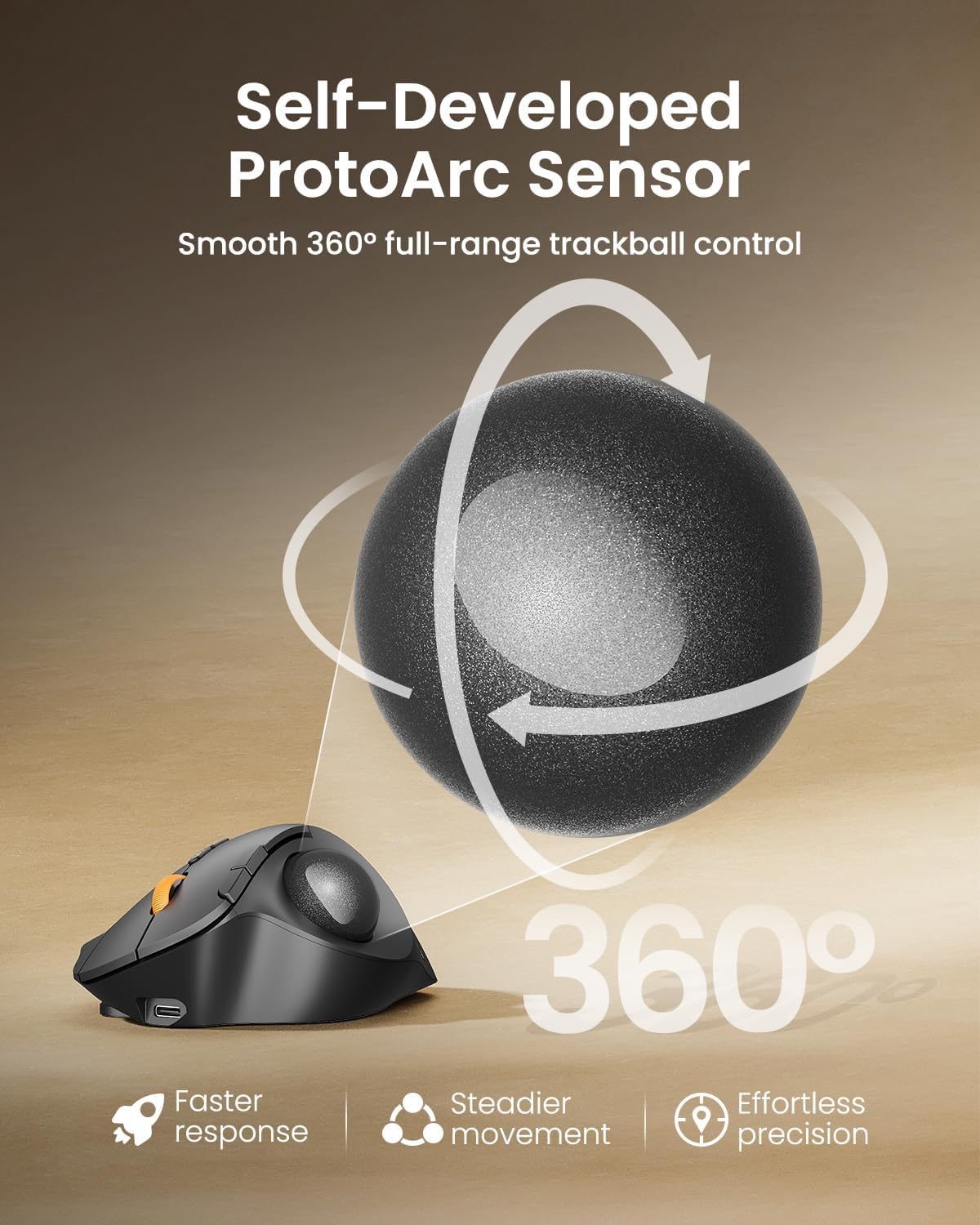 EM02 - Adjustable Angle Trackball Mouse - ProtoArc