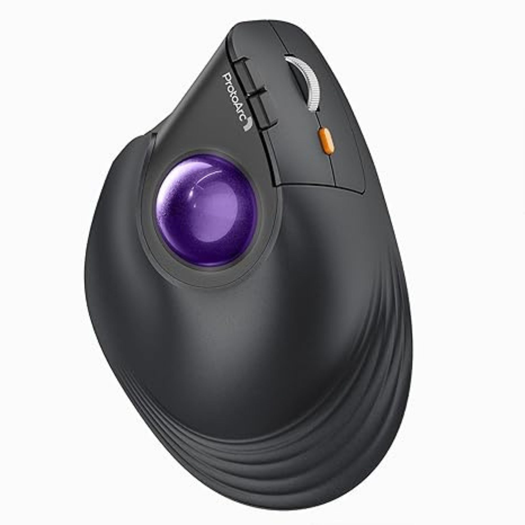 EM05 NL Ergonomic Vertical Wireless Trackball Mouse with purple ball