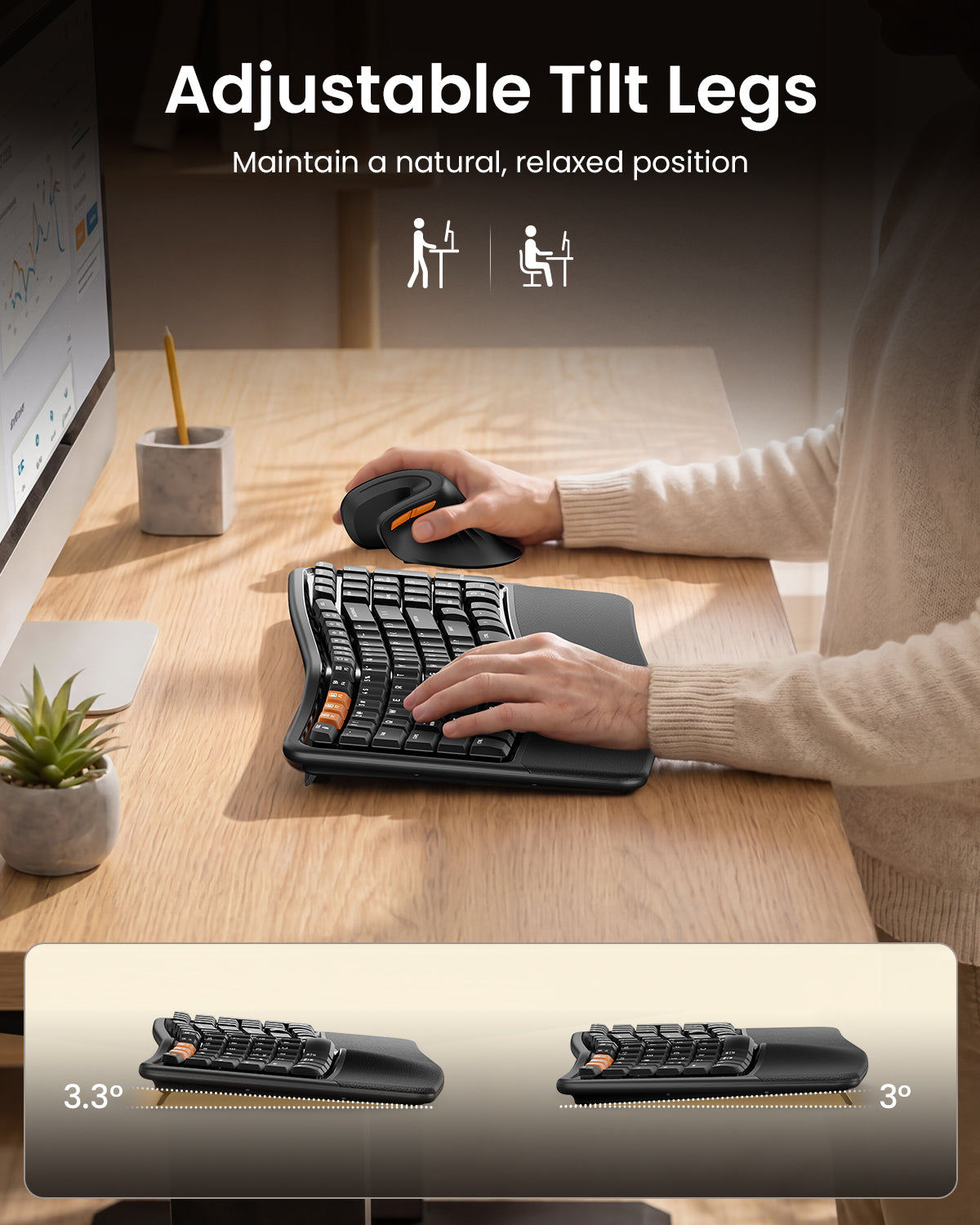 EKM02 Ergonomic Keyboard & Mouse Combo