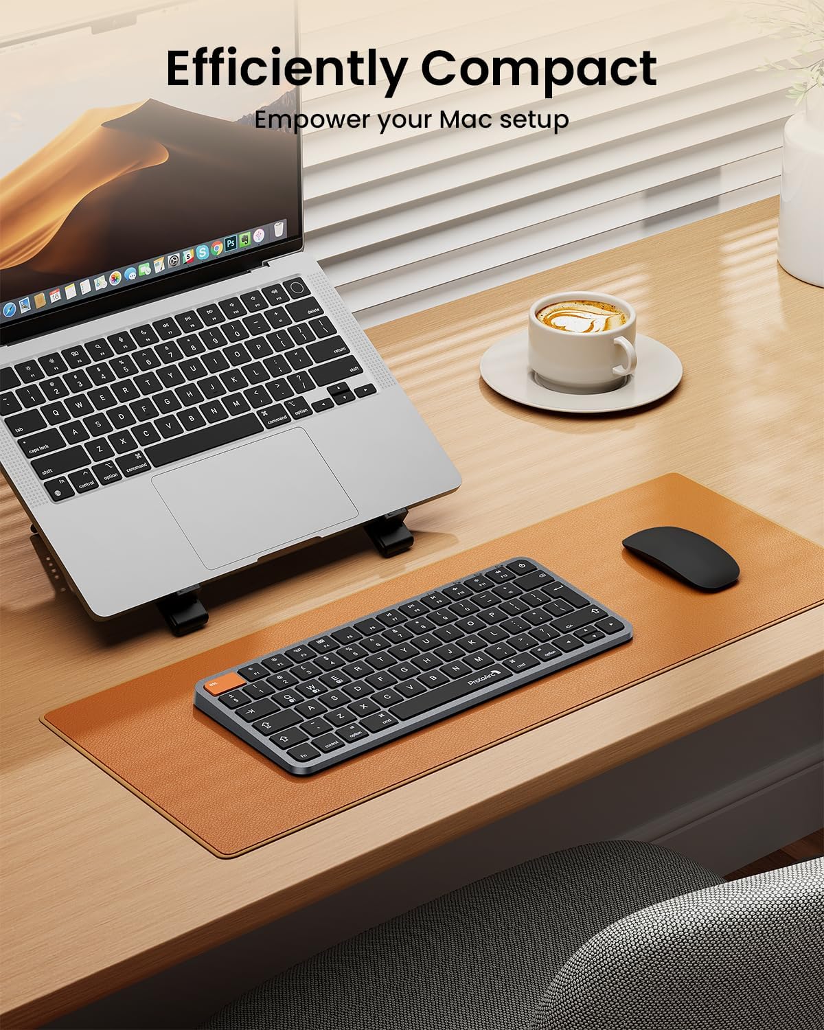 ProtoArc Backlit Compact Wireless Keyboard for Mac, K90-A Bluetooth Keyboard, Multi-Device, Low Profile, Fluid Quiet Typing, Rechargeable, Compatible with MacBook Pro/Air, iPad - UK Layout