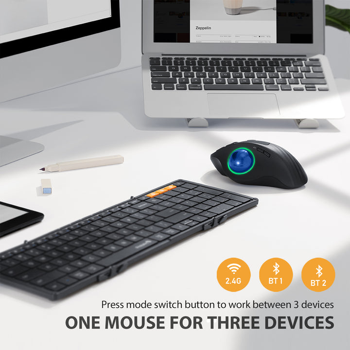 EM01 Advanced Wireless RGB Trackball Mouse