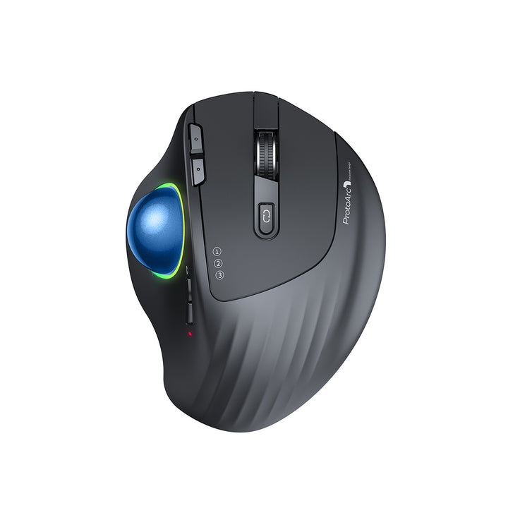 ProtoArc® EM01 Advanced Ergonomic Wireless RGB Trackball Mouse