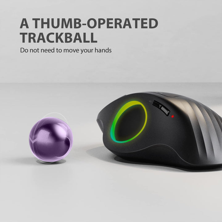 EM01 Advanced Wireless RGB Trackball Mouse