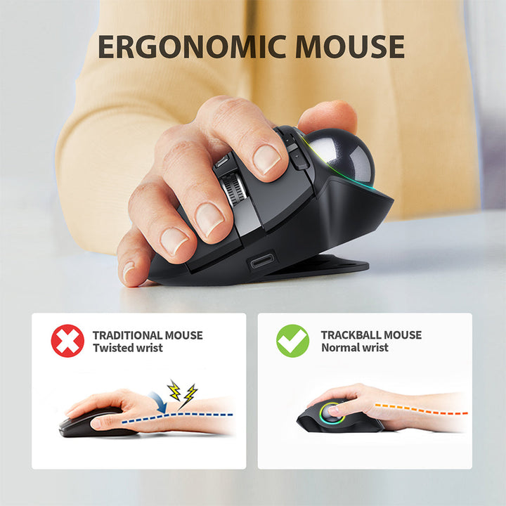EM01 Advanced Wireless RGB Trackball Mouse (DE Version)