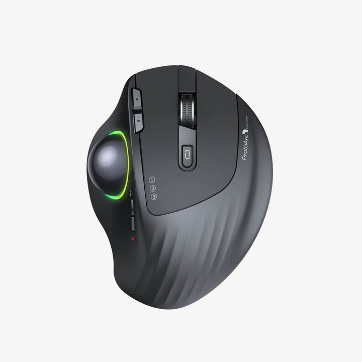 EM01 Erweiterte kabellose RGB Trackball-Maus (DE-Version)